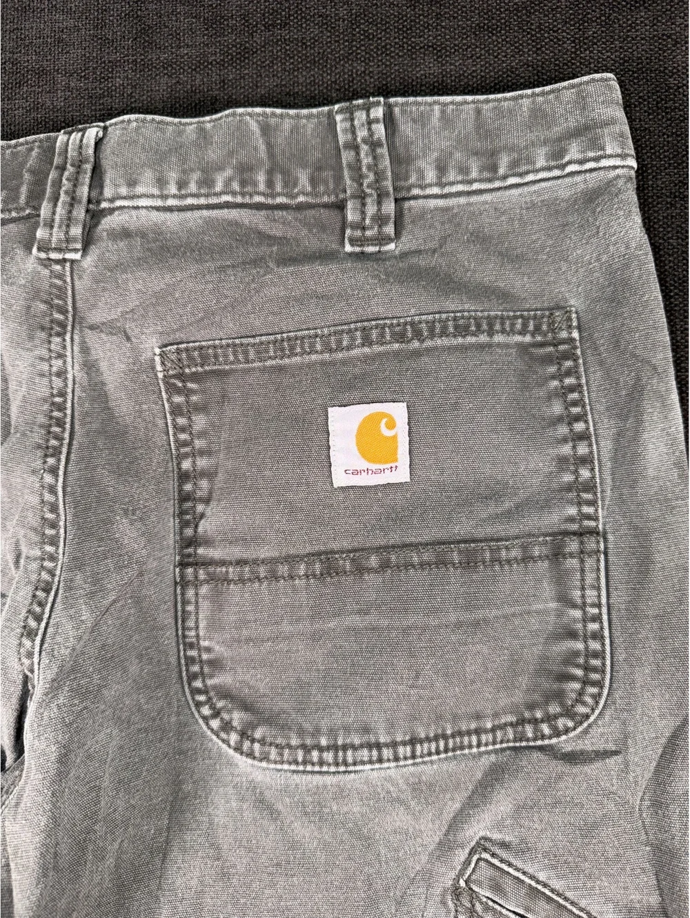 Carhartt Rugged Flex Relaxed Canvas Work Pants 34x32 Gray
